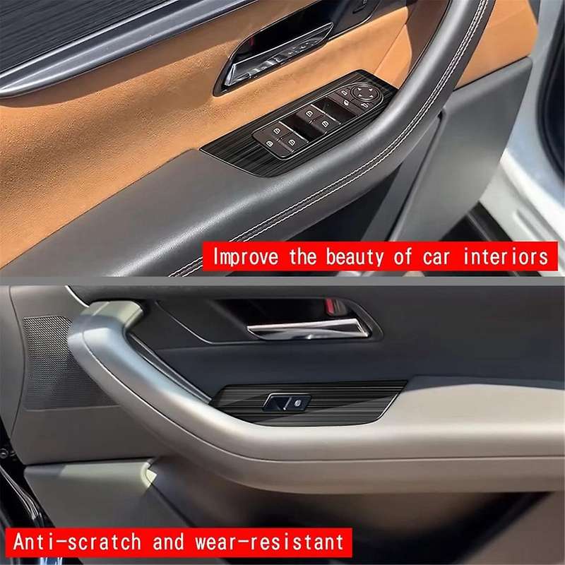 Car Stainless Steel Window Glass Lift Button Switch Cover Trim Door Armrest Panel for -60 2022 LHD