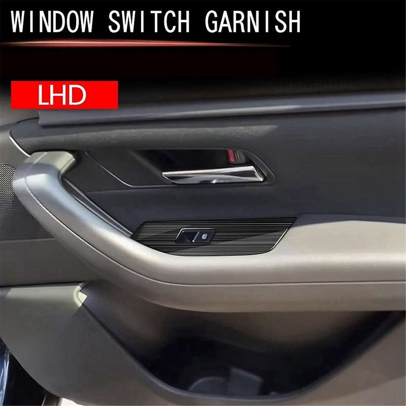 Car Stainless Steel Window Glass Lift Button Switch Cover Trim Door Armrest Panel for -60 2022 LHD