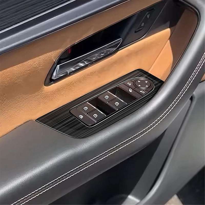 Car Stainless Steel Window Glass Lift Button Switch Cover Trim Door Armrest Panel for -60 2022 LHD