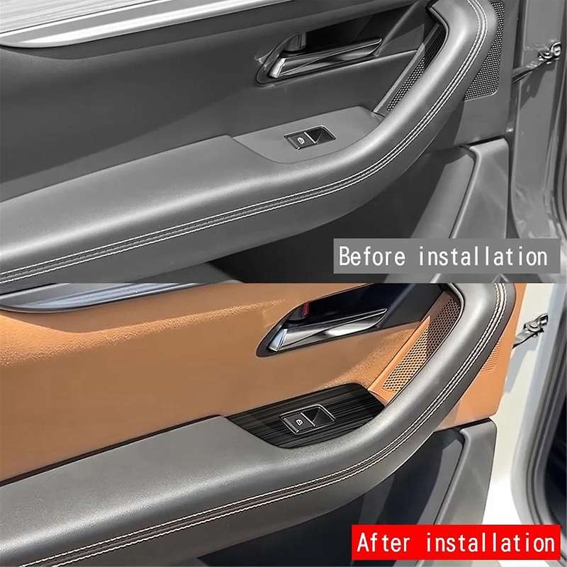 Car Stainless Steel Window Glass Lift Button Switch Cover Trim Door Armrest Panel for -60 2022 LHD