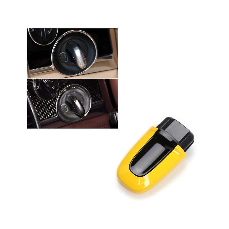 Car Start Key Switch One-Click Ignition Trim for 2013-2023 Startup Key Yellow