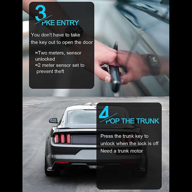 Car Start One-key Anti-theft System Pke Keyless Entry Kit Car Start-stop Button Central Lock