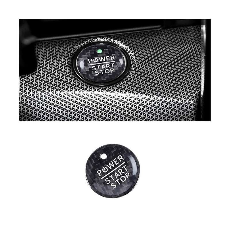 Car Start Stop Engine Button Real Carbon Fiber Sticker Push Button Cover for Mach-e 2021 2022(red)