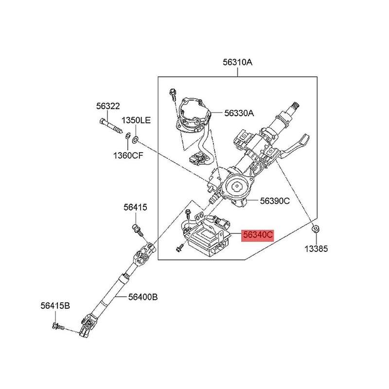 Car Steering Column Control Module for 2016 56340-d3000