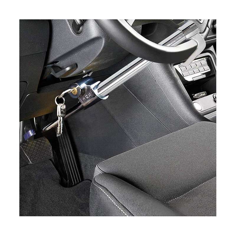 Car Steering Wheel Anti Theft Lock Brake Lock Retractable Double Hook Car Clutch Pedal Lock Securit