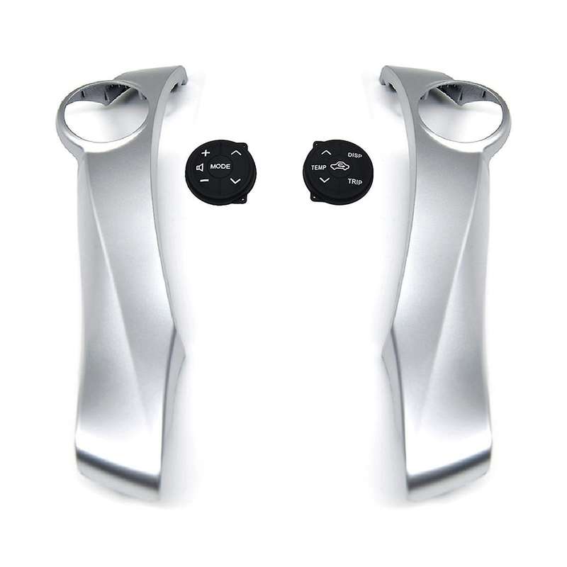Car Steering Wheel Audio Control Switch Silver & Black Frame Trim for Prius 2011-2015 Control Butto