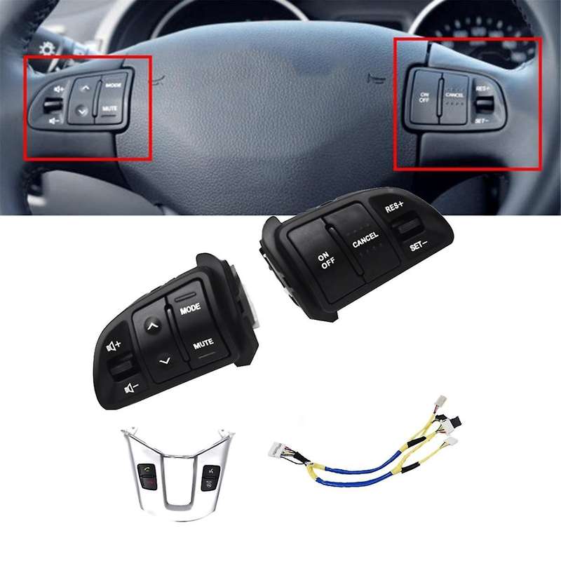 Car Steering Wheel Button Bluetooth Audio Volume Speed Cruise Control Switch Frame for 2011-2016