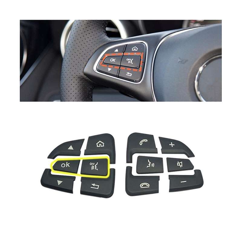 Car Steering Wheel Button Covers for GLC X253 C Class W205 CLA GLA a Class X156 C117 W176(B)