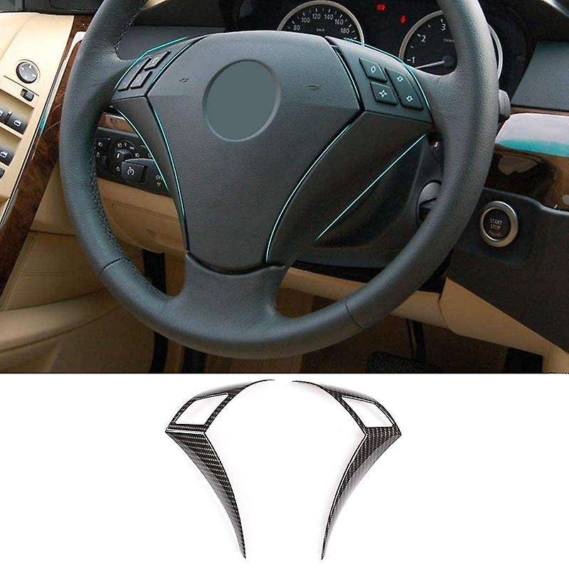 Car Steering Wheel Button Decoration Frame Trim for 5 Series E60 E61 2003-2010 Car Accessories Carbo