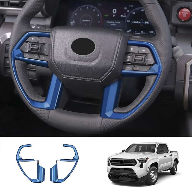 Car Steering Wheel Button Frame Cover Trim Sticker for 2024 Car Interior Accessories Blue