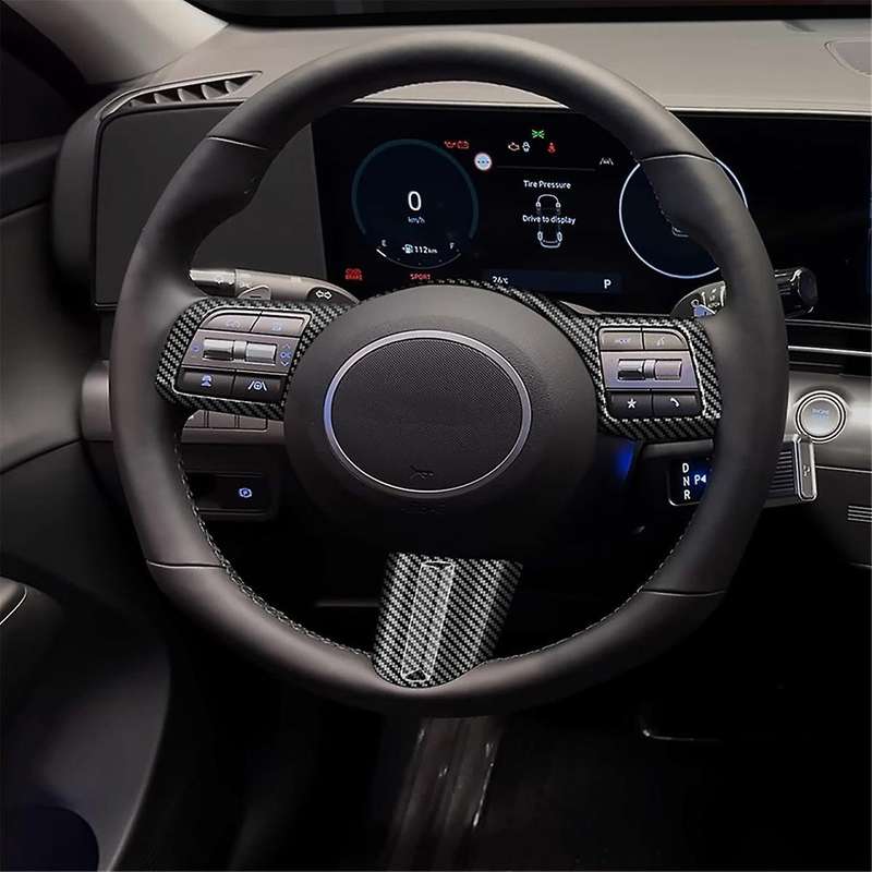 Car Steering Wheel Button Decoration Cover Trim Accessories for 2024+ Car Accessories Carbon Fiber P