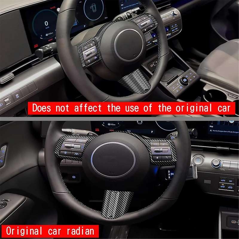 Car Steering Wheel Button Decoration Cover Trim Accessories for 2024+ Car Accessories Carbon Fiber P