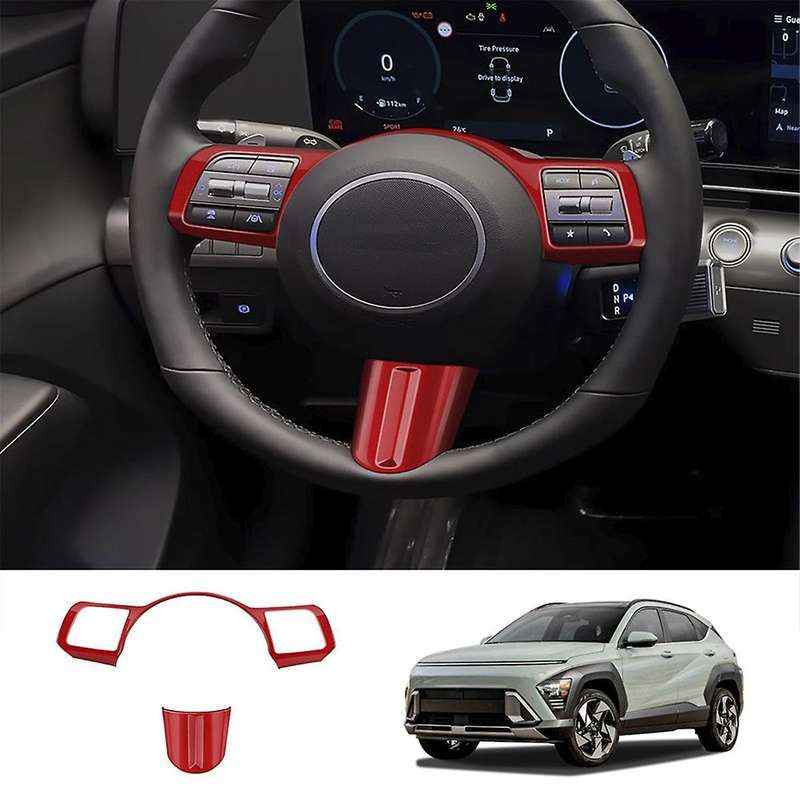 Car Steering Wheel Button Decoration Cover Trim Accessories for 2024+ Car Accessories Red