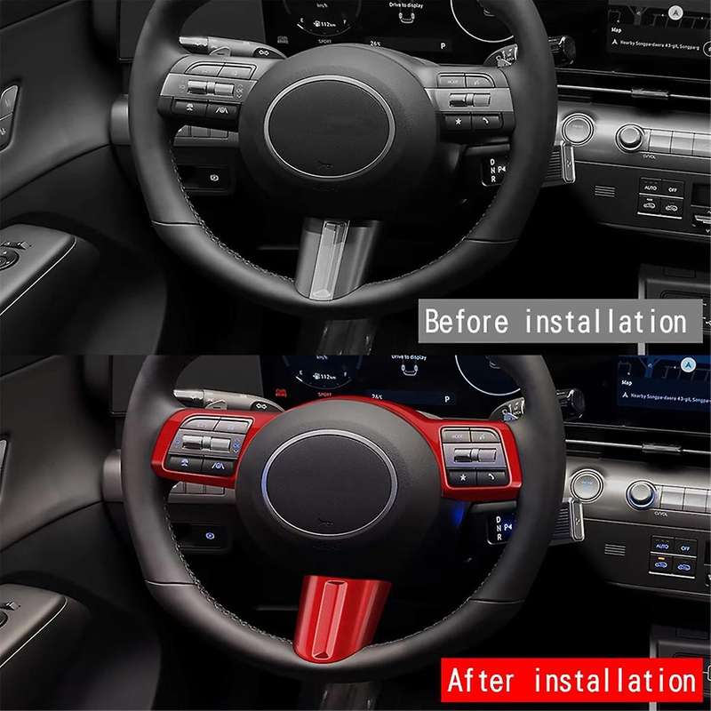 Car Steering Wheel Button Decoration Cover Trim Accessories for 2024+ Car Accessories Red