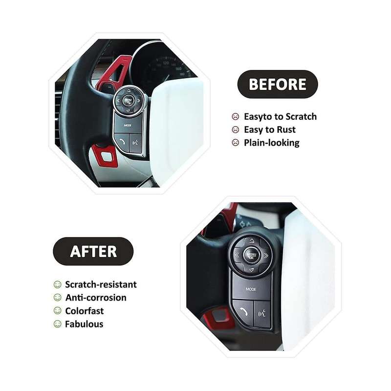 Car Steering Wheel Button Frame Cover Trim for 5 2017-2018 for Range Sport 2014-2017 ,4pcs