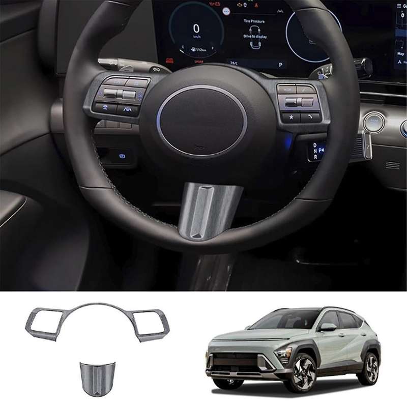 Car Steering Wheel Button Decoration Cover Trim Accessories for 2024+ Car Accessories Wood Grain