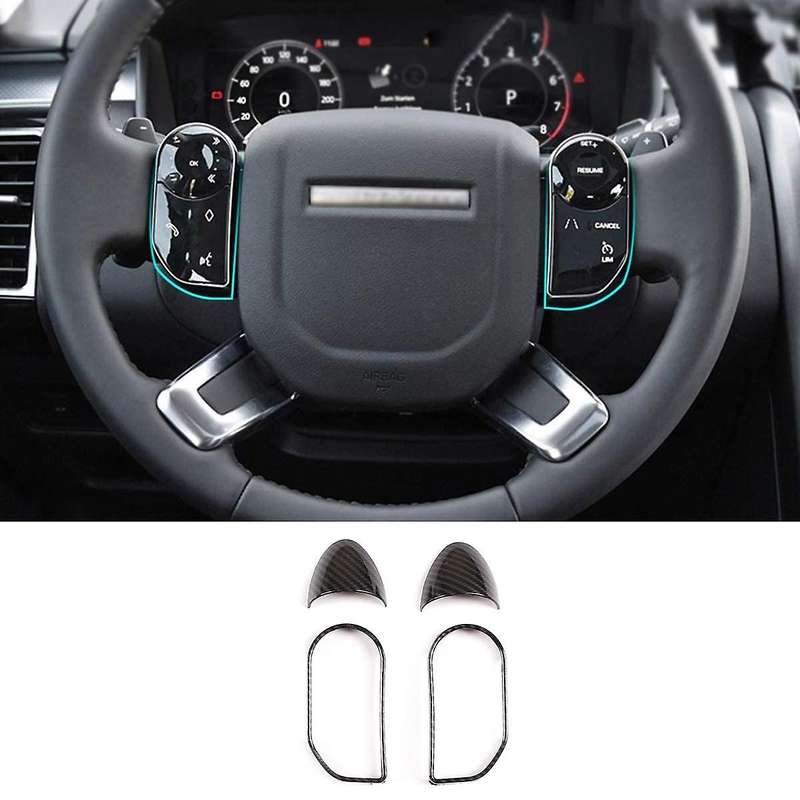 Car Steering Wheel Button Frame Cover Trim for Sport, 5 (LCD Style), Carbon Fiber
