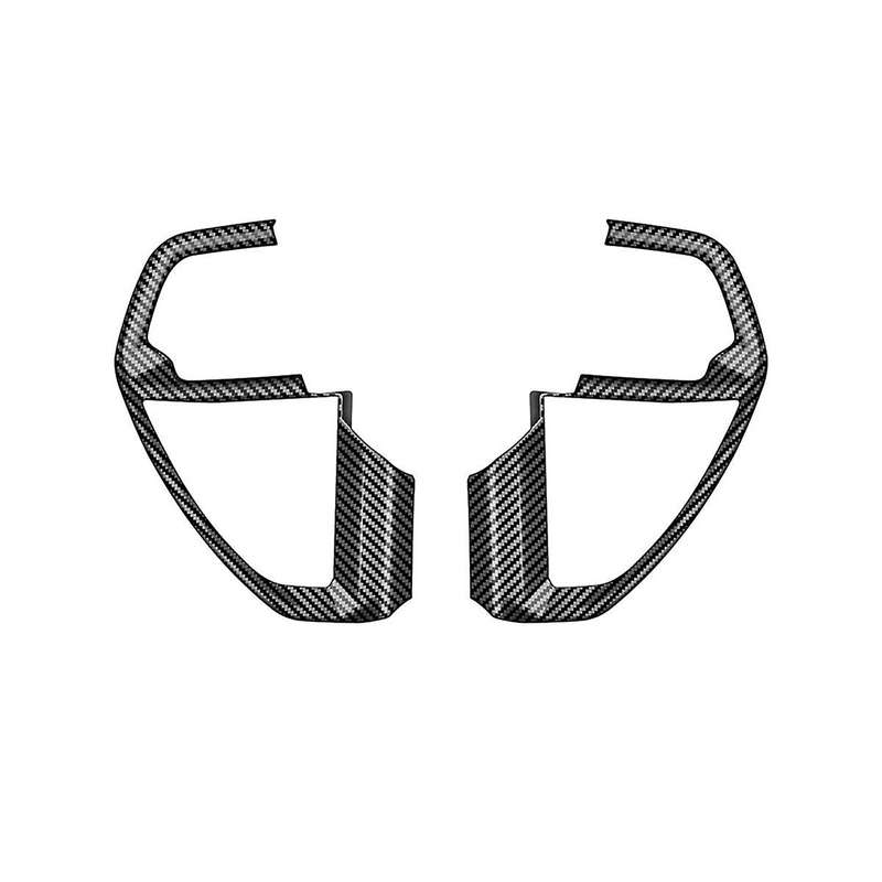 Car Steering Wheel Button Frame Cover Trim Sticker for 2024 Car Interior Accessories Carbon Fiber