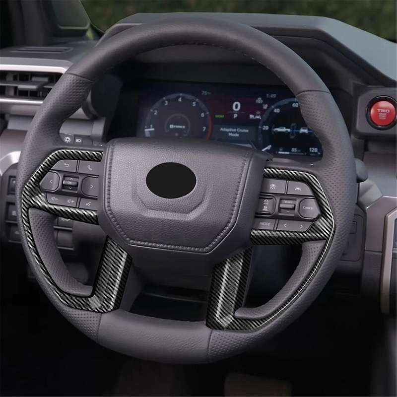Car Steering Wheel Button Frame Cover Trim Sticker for 2024 Car Interior Accessories Carbon Fiber