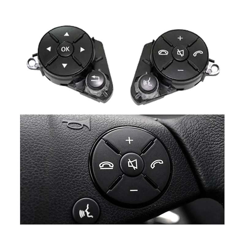 Car Steering Wheel Button Switch Cover Trim Kit for C E Class W204 W212 X204 20482103519107 Left