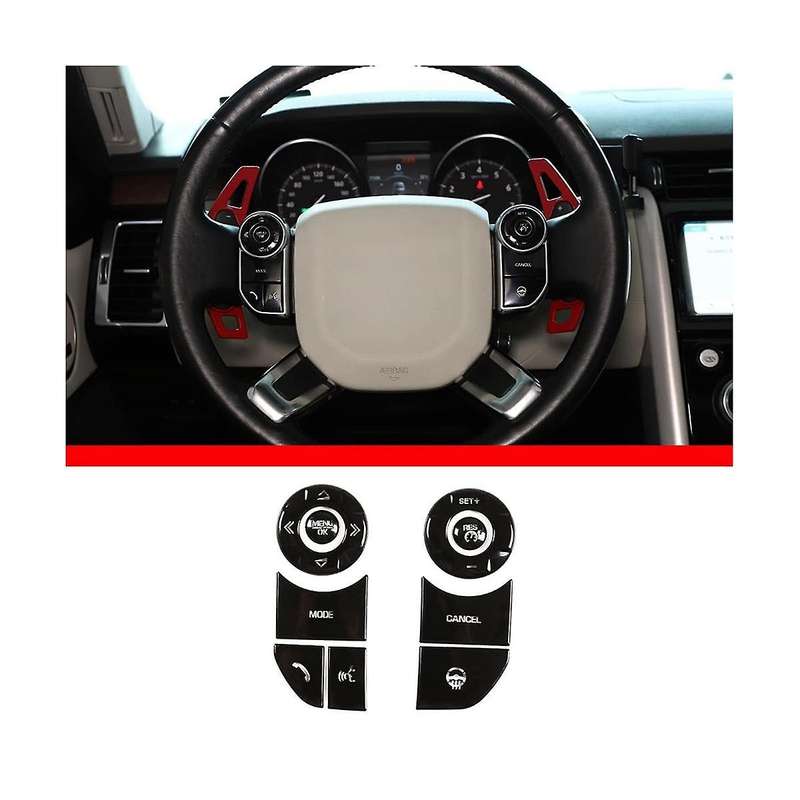 Car Steering Wheel Button Trim Stickers Accessories for 5 LR5 Range Sport (B)