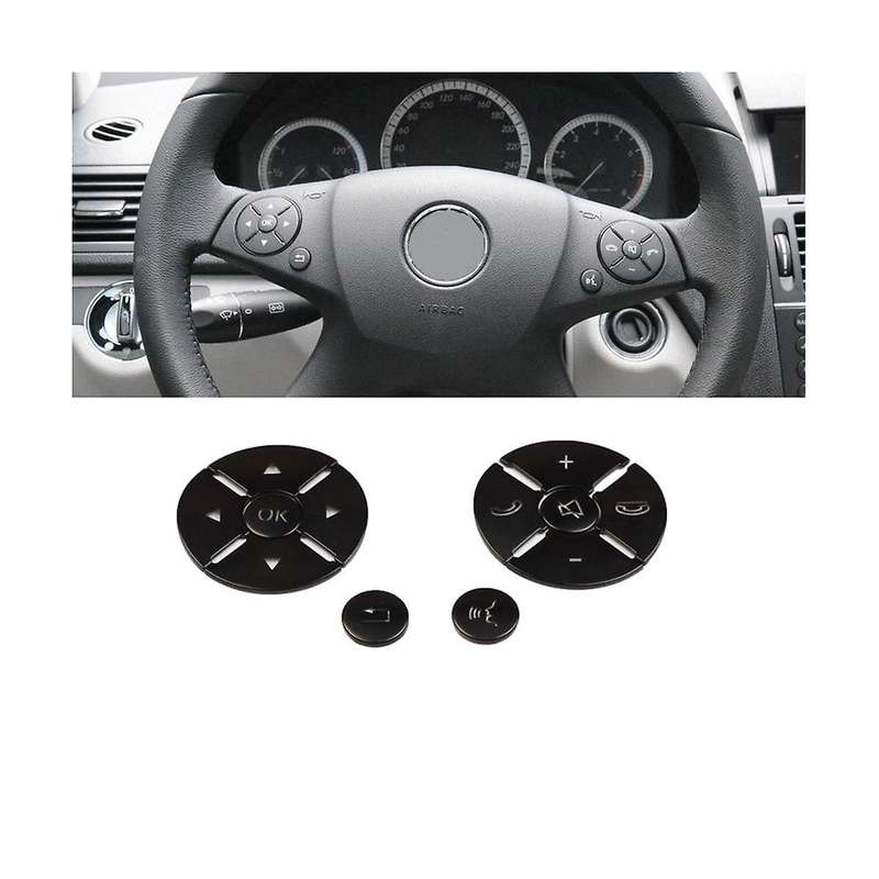 Car Steering Wheel Button Switch Trim Cover Sticker Fit for C E S Class W204 W212 W221 X204 C200 C25