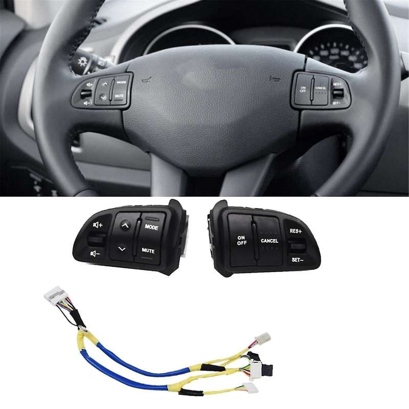 Car Steering Wheel Button with Heating Harness 96700-3W502 for 2011-2016 Cruise Volume Control Swit