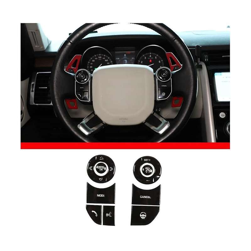 Car Steering Wheel Button Trim Stickers Accessories for 5 LR5 Range Sport (A)