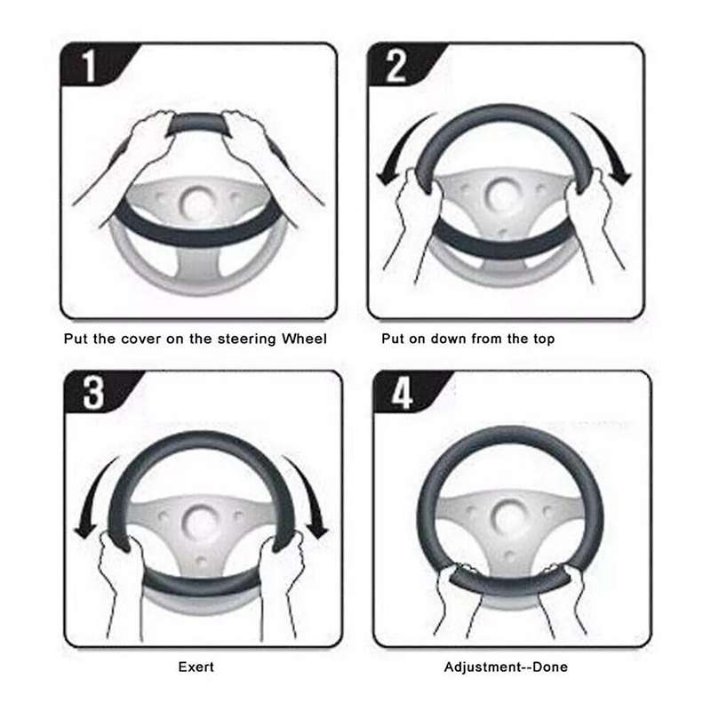 Car Steering Wheel Cover Breathable Anti Slip PU Leather for Dolphin Mini / Seagull Interior Accesso