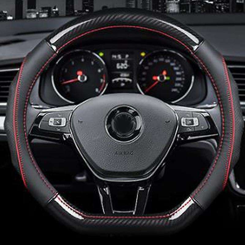 Car Steering Wheel Cover Skidproof Auto Anti- Embossing Leather for Golf 7 Mk7 -