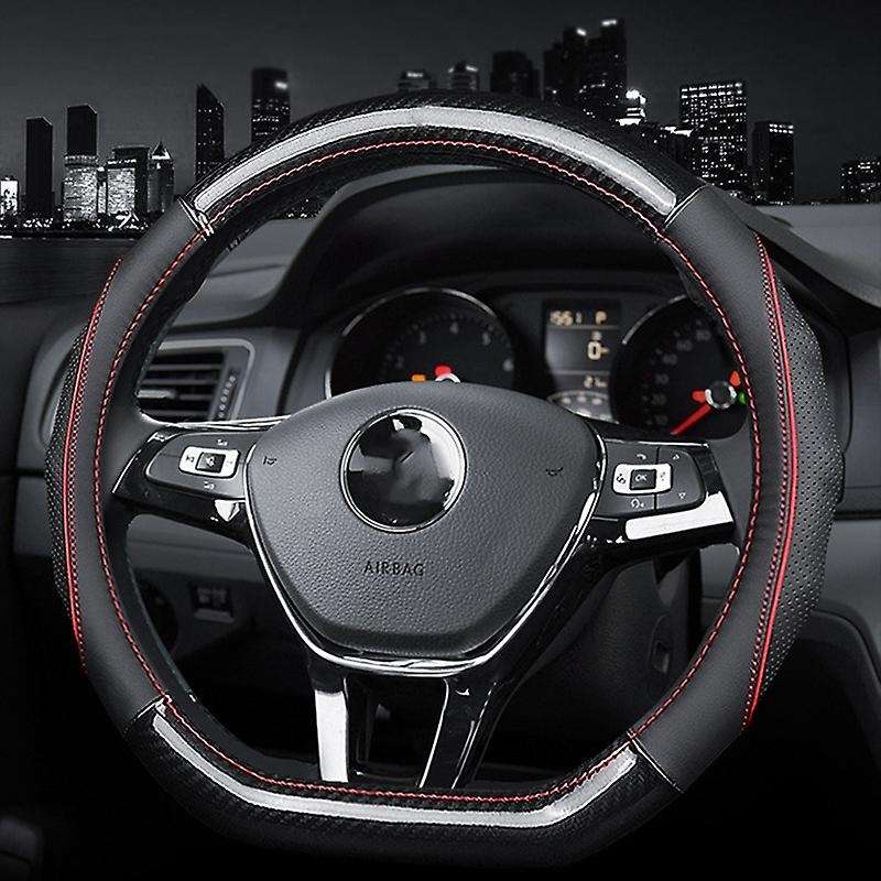 Car Steering Wheel Cover Skidproof Auto Anti- Embossing Leather for Golf 7 Mk7 -