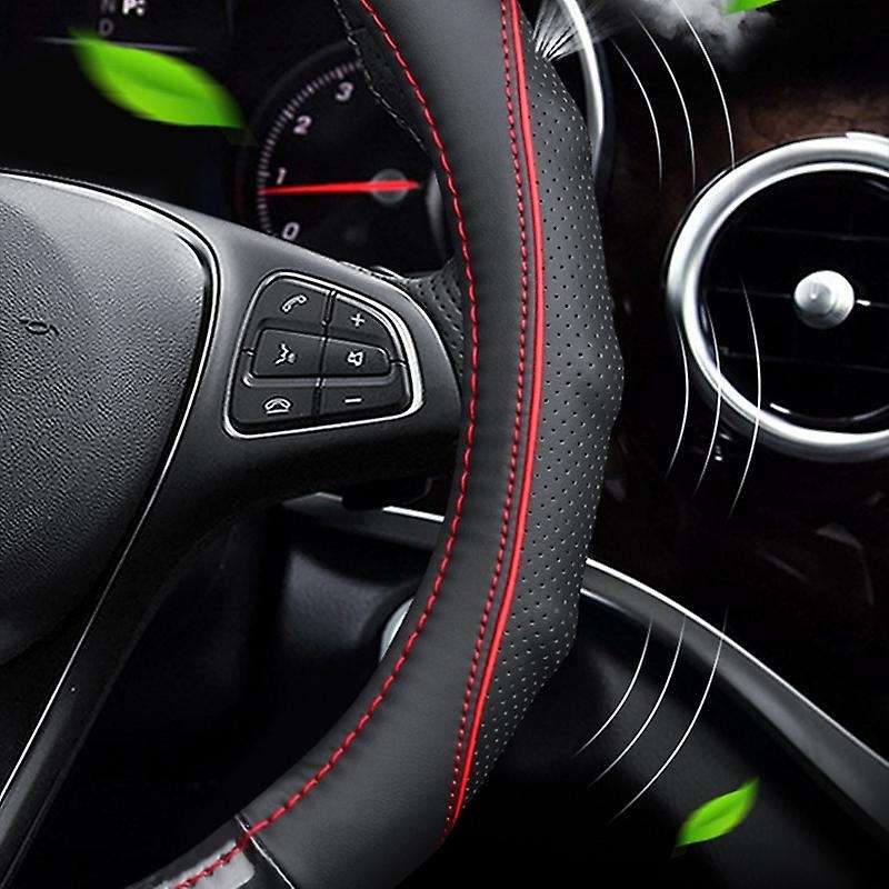 Car Steering Wheel Cover Skidproof Auto Anti- Embossing Leather for Golf 7 Mk7 -