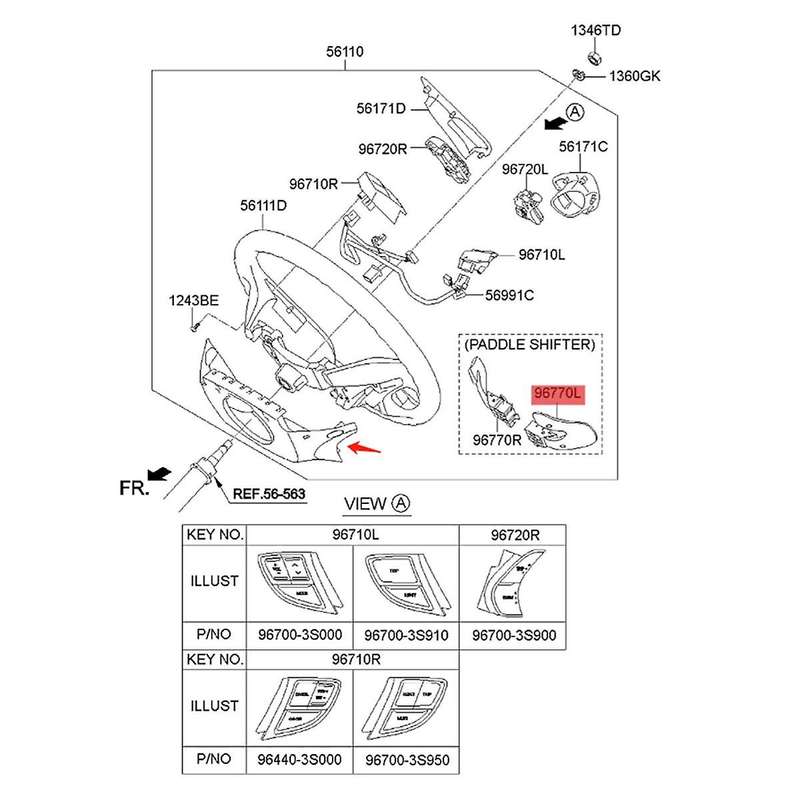 Car Steering Wheel Cover Multi-Function Shift Paddles Switch with Harness Kit for 2011-2014 56120-4Q