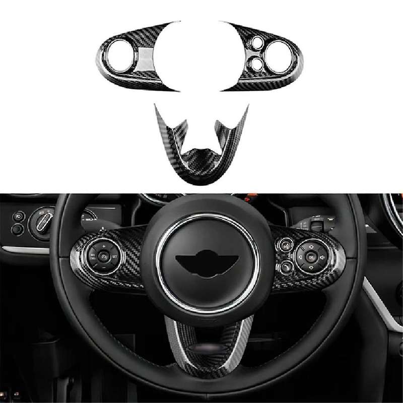 Car Steering Wheel Cover Real Hard Carbon Fiber Sticker for F54 F55 F56 F60 Countryman Accessories