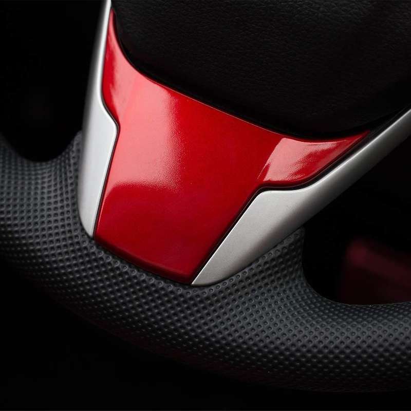 Car Steering Wheel Cover Interior Trim Panel for 10th Gen 2020 2019 2018 2017 2016 - Red