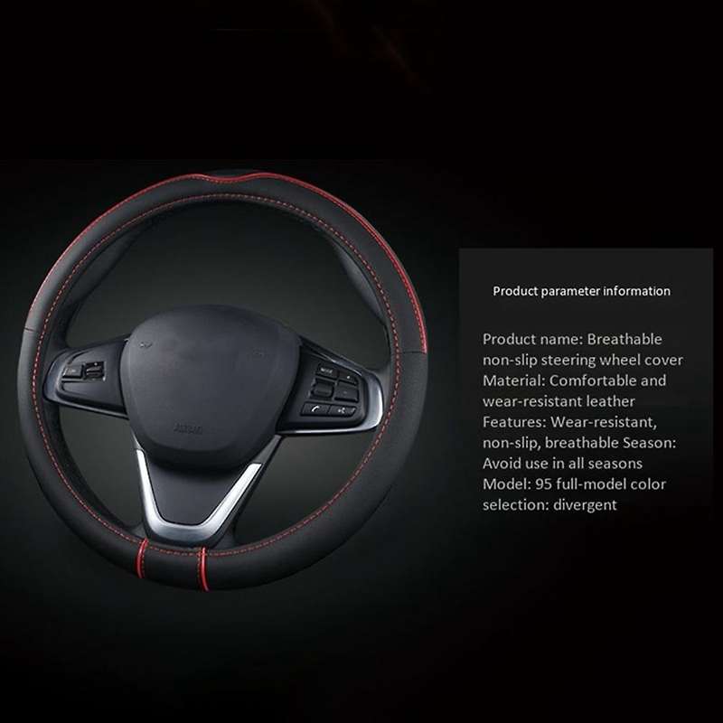 Car Steering Wheel Cover Steering Wheel for Interior Accessories 36-40CM (Black Blue)