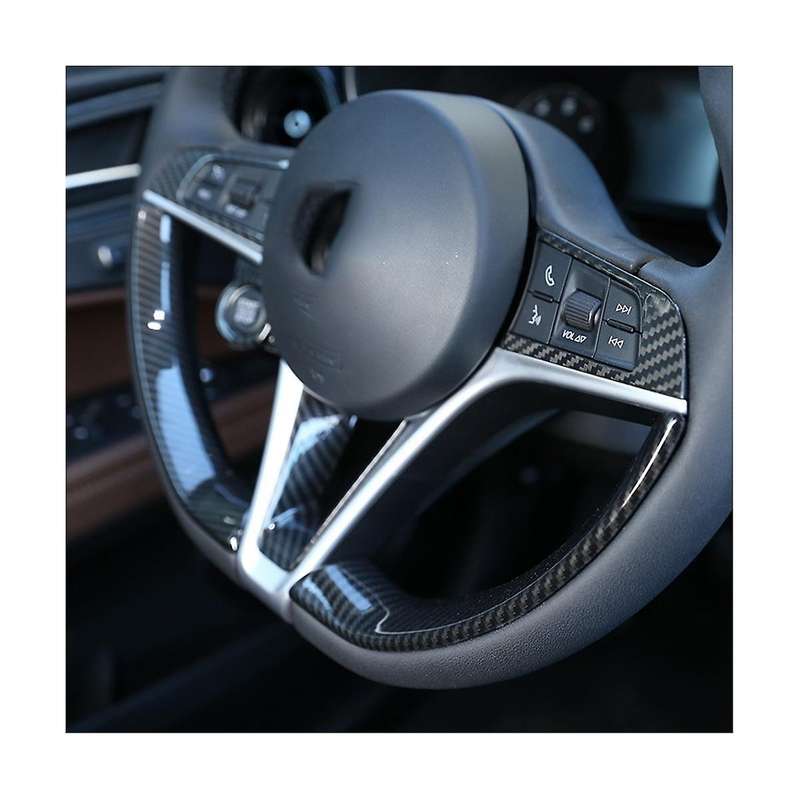 Car Steering Wheel Cover Trim for Stelvio 2017 2018 2019 Interior Accessories