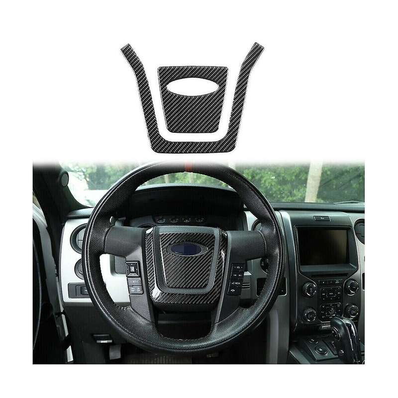 Car Steering Wheel Cover Trim Decoration Stickers for 2009-2014 Interior Accessories - Soft Carbon