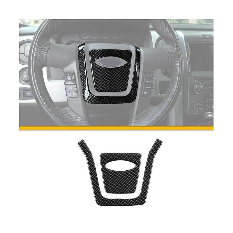Car Steering Wheel Cover Trim Decoration Stickers for 2009-2014 Interior Accessories - Soft Carbon