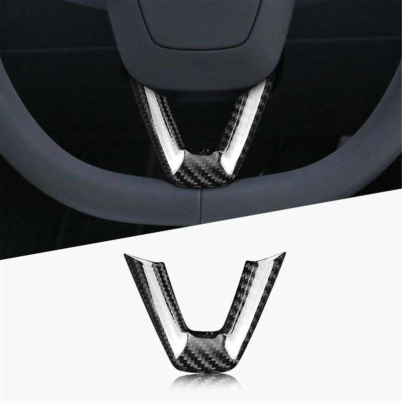 Car Steering Wheel Cover Trim Sticker Carbon Fiber for Model 3 2024 Model3 Interior Accessories