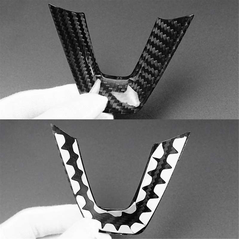 Car Steering Wheel Cover Trim Sticker Carbon Fiber for Model 3 2024 Model3 Interior Accessories