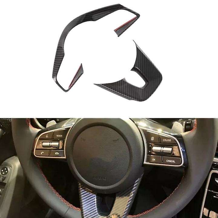 Car Steering Wheel Cover Trim Frame ABS Carbon Fiber Style for Forte Cerato 2019 Car Accessories