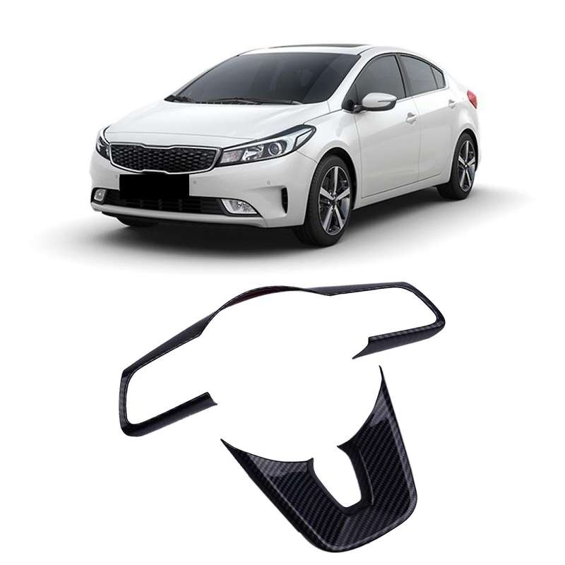 Car Steering Wheel Cover Trim Frame ABS Carbon Fiber Style for Forte Cerato 2019 Car Accessories