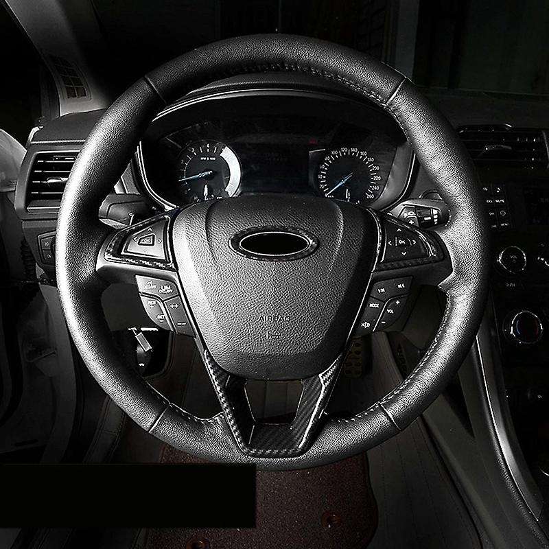 Car Steering Wheel Cover Trim Interior Sticker Carbon Fiber Styling Sticker for Mondeo 2013-2017