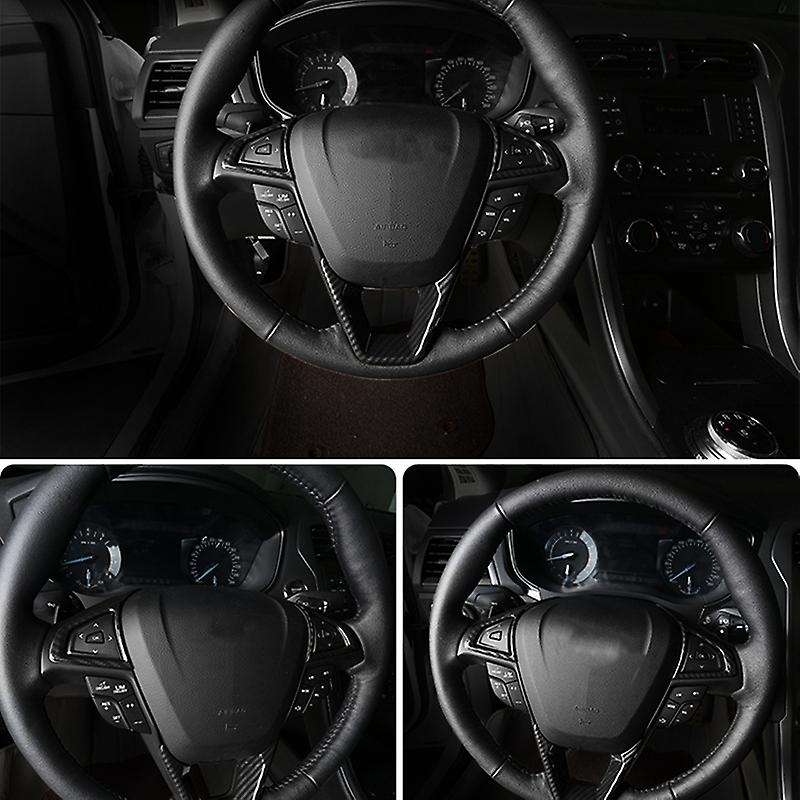 Car Steering Wheel Cover Trim Interior Sticker Carbon Fiber Styling Sticker for Mondeo 2013-2017