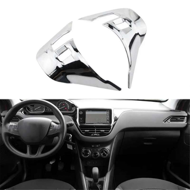 Car Steering Wheel Decoration Cover Trim Sticker for 208 2008 2014-2018 Car Interior Accessories