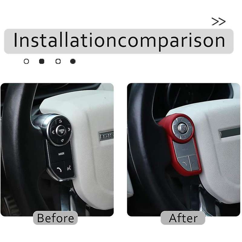 Car Steering Wheel Decor Frame Cover Trim for Sport, 5 Accessories (Button Style)
