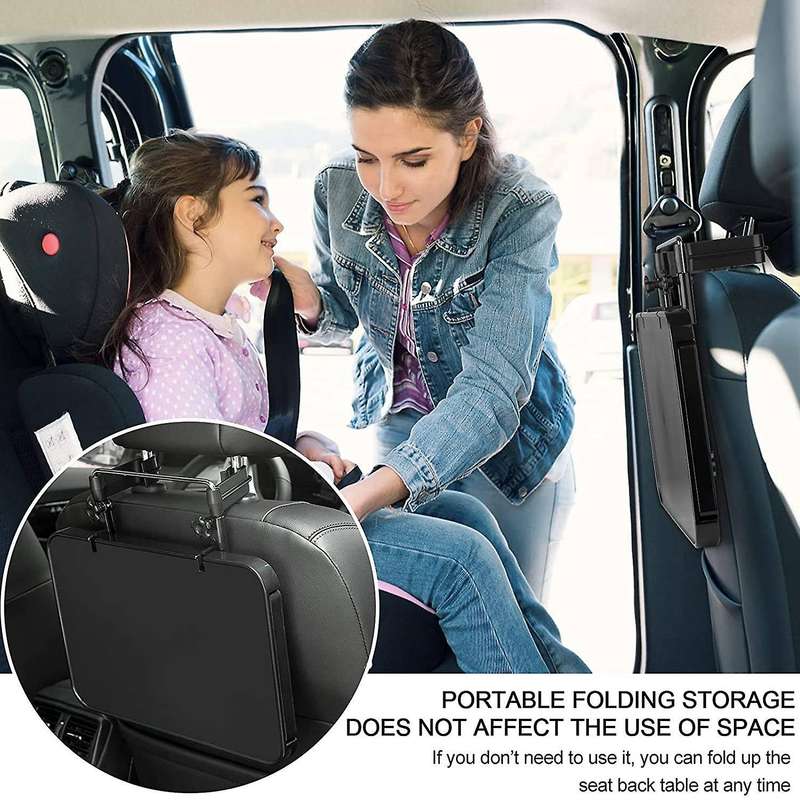 Car Steering Wheel Desk, Universal Rear Seat Tray Food Eating Plate Notebook Holder Travel Table