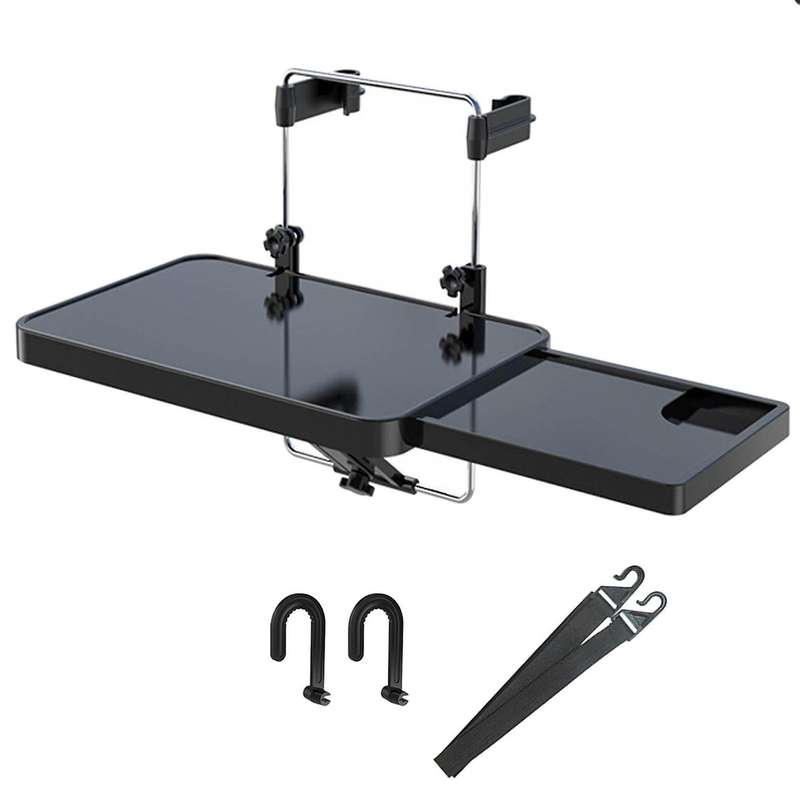 Car Steering Wheel Desk, Universal Rear Seat Tray Food Eating Plate Notebook Holder Travel Table