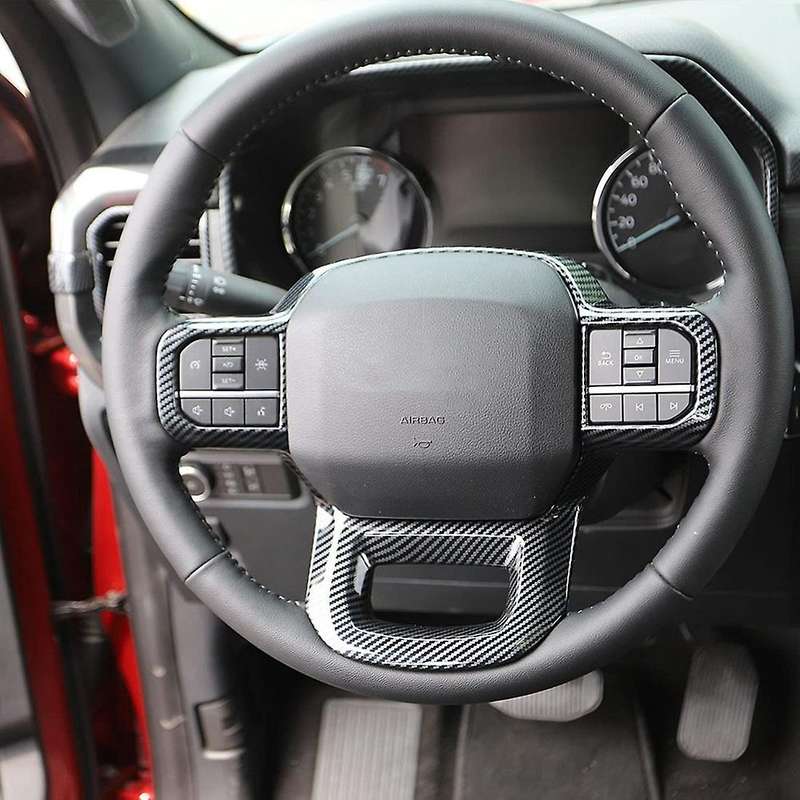 Car Steering Wheel Frame Overlay Cover ABS Trim for 2021 2022 Interior Accessories, Carbon Fiber Pat